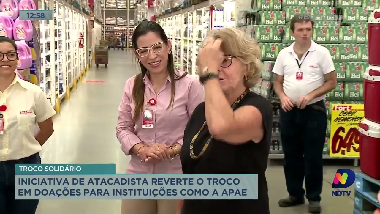 Iniciativa do Fort Atacadista reverte o troco em doações para instituições como a Apae
