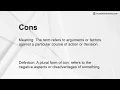 Cons Meaning