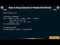 How to Drop Columns in Pandas DataFrame