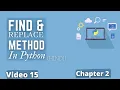 Find and Replace Method in Python Python Training in Hindi Python Tutorial for Beginners