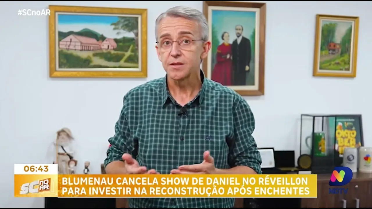 Show do cantor Daniel no réveillon de Blumenau é cancelado devido a desafios pós-enchentes