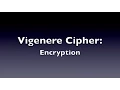 Vigenere Cipher - Encryption