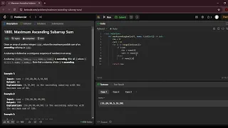 Leetcode daily - 1800 Maximum Ascending Subarray Sum Python