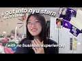 how to get into NYU STERN with NO business experience stats ecs essays tips