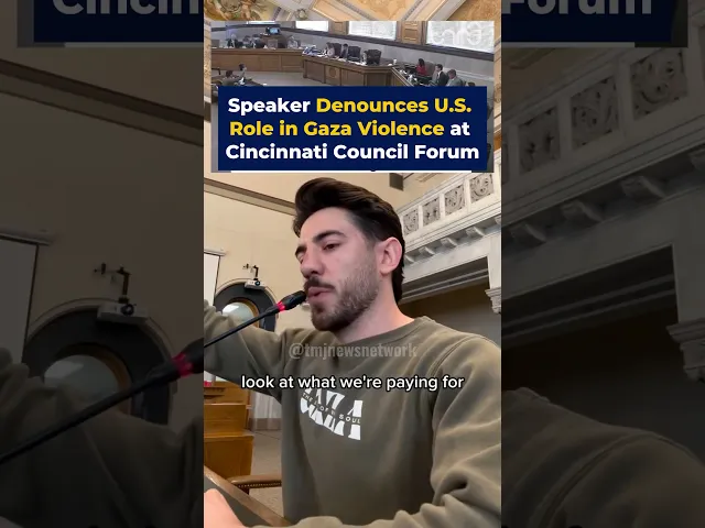 ⁣Speaker Denounces U.S. Role in Gaza Violence at Cincinnati Council Forum