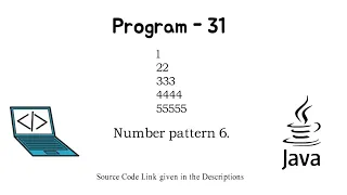 Program to Print Number pattern 6 Java Programing Questions
