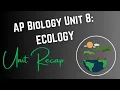 2019 curriculum Unit 8 Ecology AP Biology RECAP