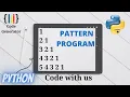 Number Pattern Programs in Python Python for Beginners Code Generator CG