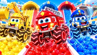 Las Ruedas de los Vehículos de Rescate | Aventura en el Garaje de Coches | RoboSquad