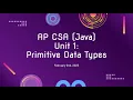 Java - APCSA Unit 1