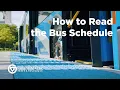 How to Read the Bus Schedule