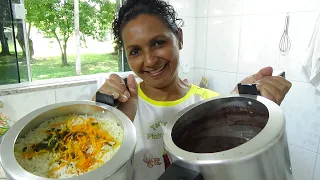 6 MINUTES OF BEANS, 1 MINUTE OF RICE, IN 7 MINUTES THAT I HAVE USED UP THE GAS, LUNCH IS READY