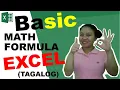 Basic Math Formula Excel Tagalog Vlog 3
