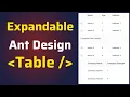 Ant Design Expandable Table Row Table Row Nested Table in ReactJS