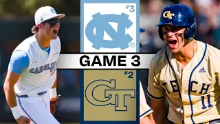 Georgia Tech vs North Carolina GREAT BATTLE Game 3 2026 College Baseball Highlights
