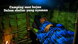 Solo Camping Saat Hujan, Tidur Nyenyak Dalam Shelter Yang Nyaman & Hangat!!!