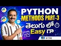 Python Methods You Must Know - Part 3 Telugu Python Tutorial