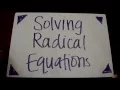 Solving Radical Equations Tutorial
