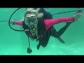 Scuba girl in lycra dive skin