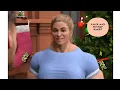 Female muscle comic cartoon Jacked Santa Female muscle growth Christmas fantasy