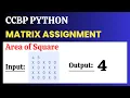 Area of Square MATRIX ASSIGNMENT Python CCBP 4 0