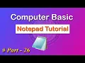 Notepad Computer Notepad in Hindi Notepad Notepad Tutorial Use of Notepad Basic