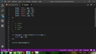 Javascript array filters in