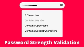 How to Create Password Strength Checker Password Policy Validation using HTML CSS JavaScript