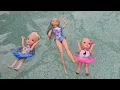 Swimming class Elsa Anna toddlers - Barbie dolls