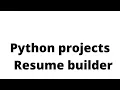 RESUME Builder desktop app in python TKInter part 1 inHindi python projects in hindi