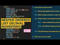 Style nested decimal numbering in ordered HTML list with CSS