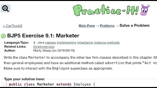 Java Practice It Exercise 9 1 Marketer classes implementing inheritance instance methods