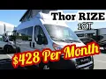 Thor RIZE 18T Class B Motorhome FOR SALE 428 Per Month or 81 060 SHORTEST CAMPER VAN IN THE USA