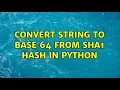 Convert string to base 64 from sha1 Hash in Python 2 Solutions