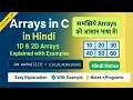 CP 24 Arrays in C 1D 2D Arrays Explained in Simple Hindi
