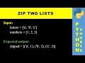 Zip two lists Python shorts
