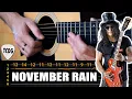 Download Lagu November Rain (Guns N´ Roses) Acoustic Guitar Solo | TABS Lesson \u0026 tutorial TCDG