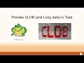 Preview CLOB and Long data in Toad