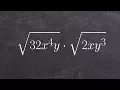 Learn how to multiply two radical monomials together and then simplify
