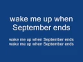 Download Lagu Green Day - Wake Me Up When September Ends (Lyrics on Screen)