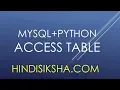 MySQL Python Accessing table in python from MySQL in Hindi