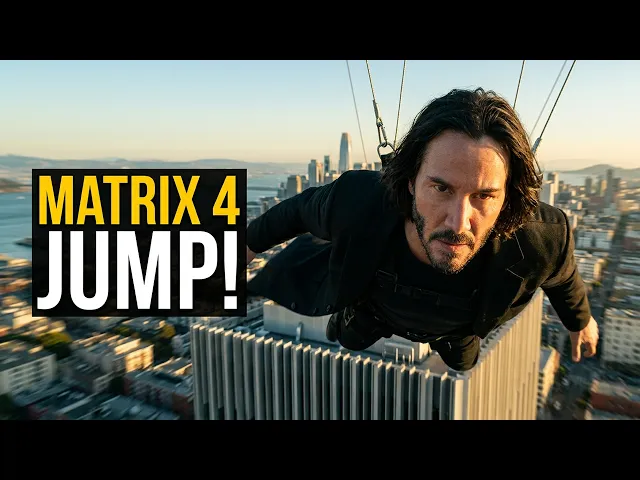 KEANU REEVES (Neo) Jumping off a roof in San Francisco for the new Matrix 4 Movie!!