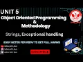 Object Oriented Programming Methodology UNIT 5 - 305 3rd Sem ONE SHOT