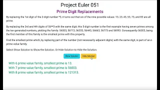 Project Euler 051 - Prime Digit Replacements
