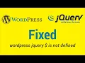 Fixed wordpress jquery is not defined