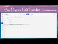 Java Programming - To add two numbers constant inputs