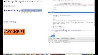 STRINGS TRIM METHOD IN JAVASCRIPT DEMO