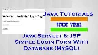 Java Servlet JSP Login with MySQL Database - StudyViral Part-2