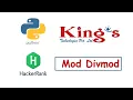 1 Mod Divmod problem on python 3 HackerRank kings tech DMReddy