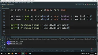 How to find the min max of values in a Python dictionary